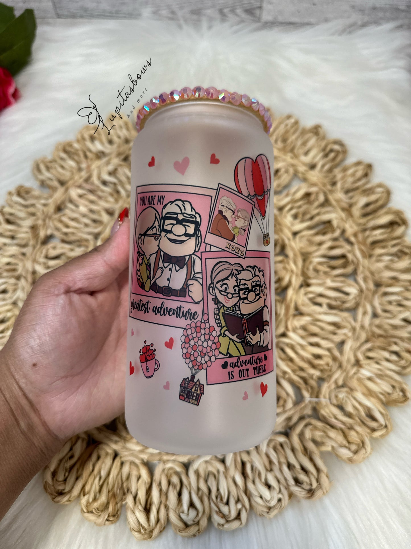 Carl and ellie glass cup