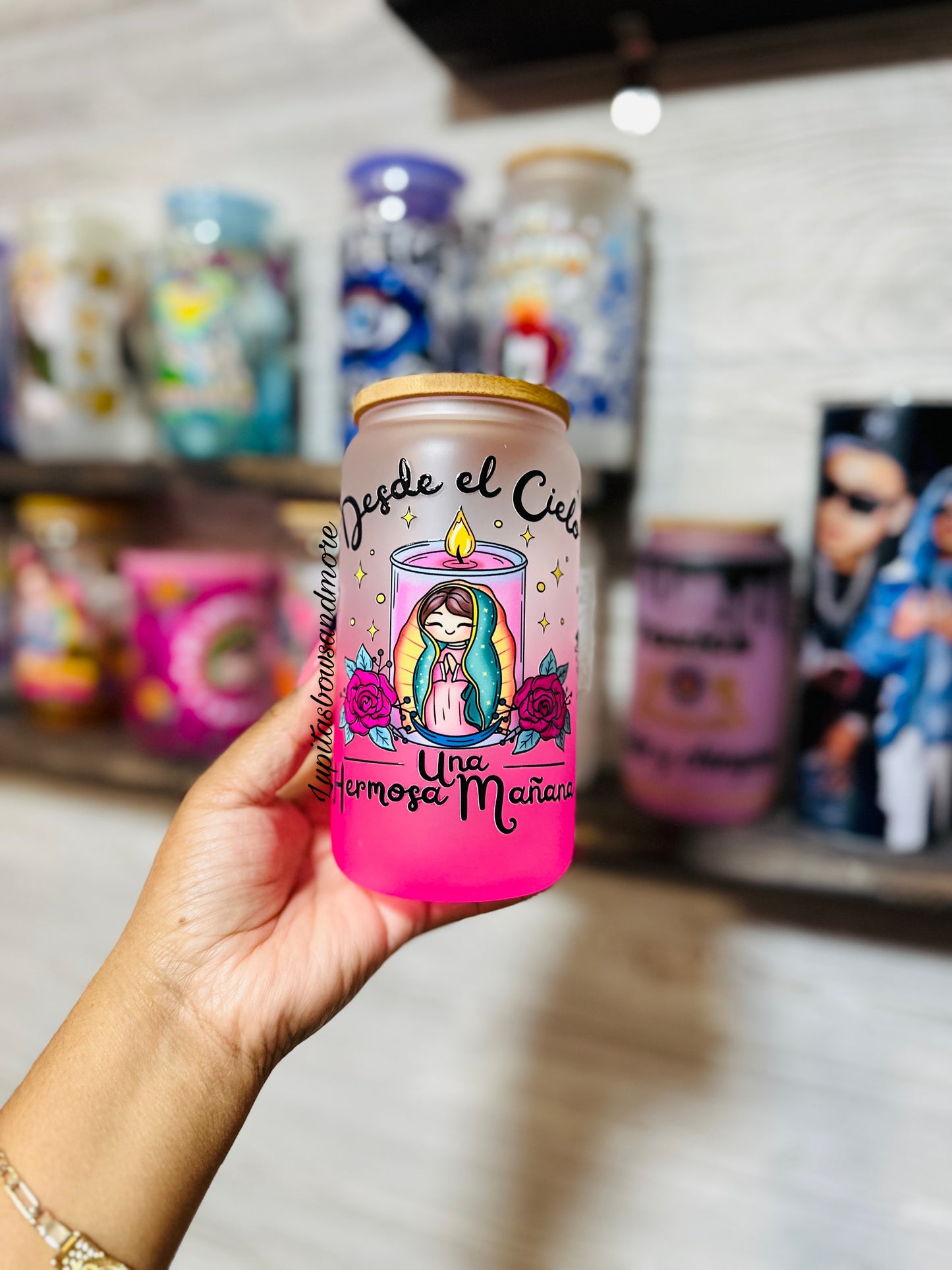 Desde el cielo (pink) virgencita