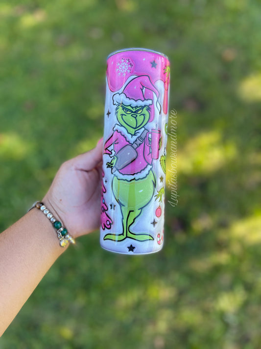 Glitter pink grinchy