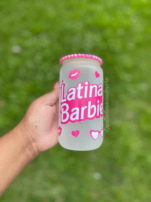Latina Barbie glass cup