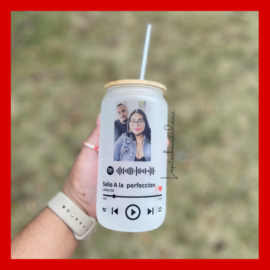 Canción,foto en frosted glass