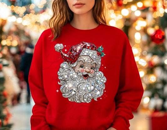 Santa Crystal crewneck